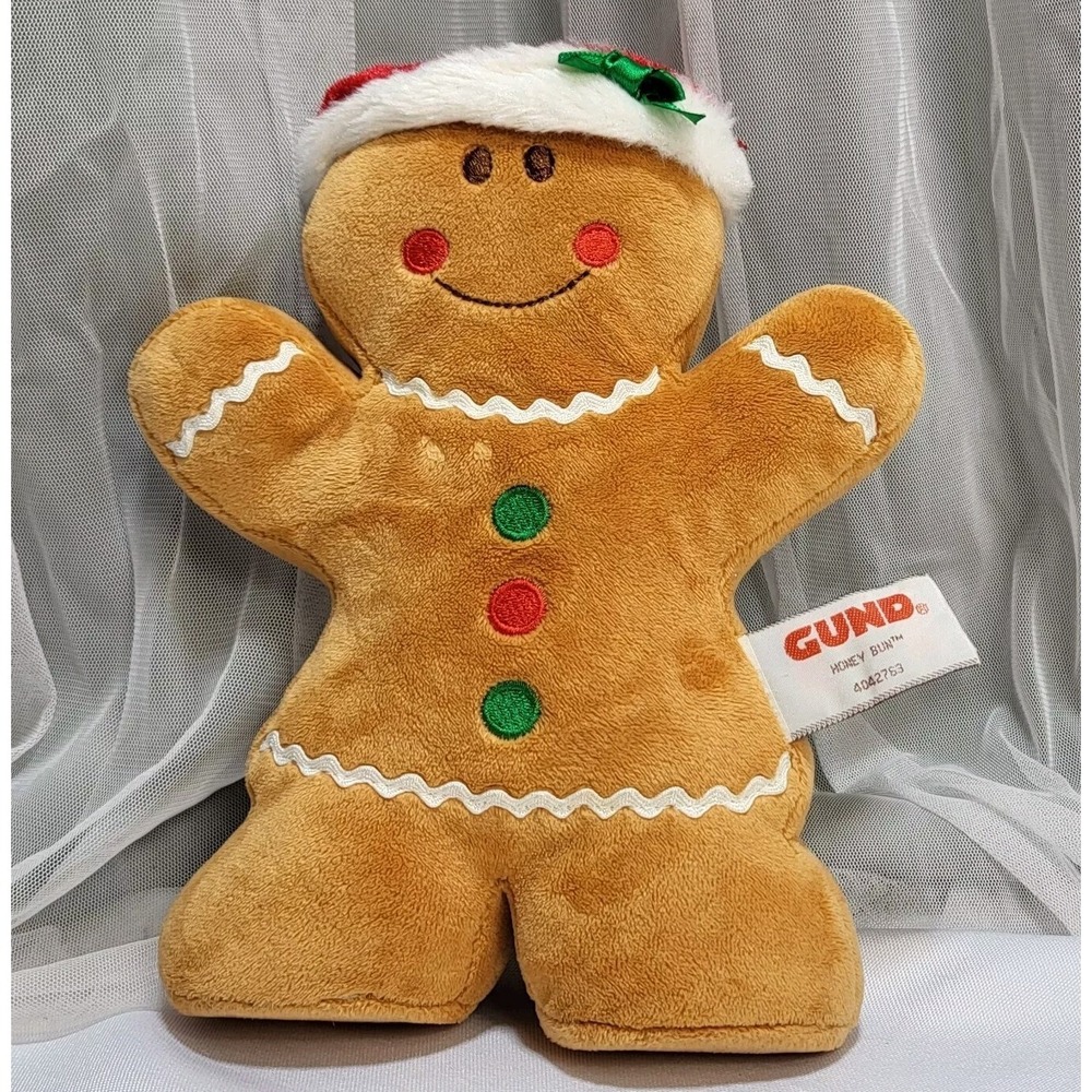 Gund Honey Bun Gingerbread Man Woman Christmas Cookie Stuffed Plush Doll